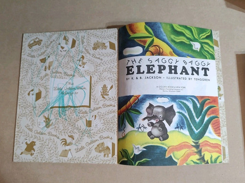 A Little Golden Book - The Saggy Baggy Elephant - 1974 Light Crayon In Covers - Picture 3 of 5