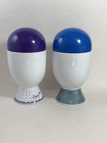 A Pair Of Mid Century Large White Mr & Mrs Egg Cup Shaped Jars/ Containers - Picture 6 of 15