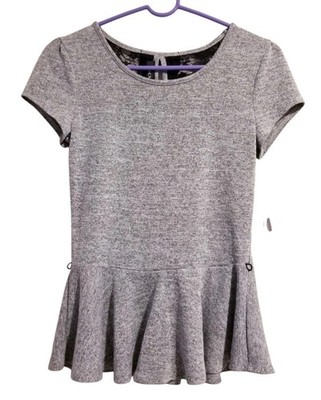 BCX Slub Sweater Knit Girls Dress Size S Heather Grey. NWT
