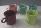 Set Of 5 Vintage Fiesta Ware Tom & Jerry Coffee Mugs ~ All 5 Original Colors