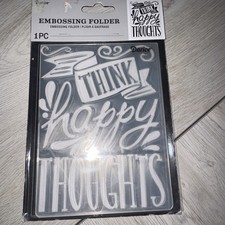 Darice Embossing Folders Think Happy Thoughts Paper Crafting Card Making Emboss