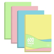 Colored Copy Paper 8.5x11 Inches, 600-Sheets Letter Size Pastel Colored Paper...