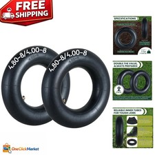 4.80/4.00-8 Inner Tubes with Angled Valve Stem - 2 Pack for Easy Inflation