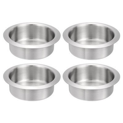 4 Stück 201 Edelstahl Drop-in Cup 1.38''x4.2'' Getränkedosenhalter Silber