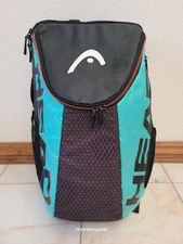 Head Tour Team Tennis Backpack 2 Racquet Carrying Bag, Shoe Compartment Teal