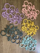 Hexagon Flower Colorful Wall Home Room DIY Art Decor Nail /hair Tech Cubicle