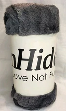 UnHide For Love Not Fur Lil' Marshmallow Blanket Charcoal/Gray 50"x60" New