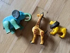 Vintage Fisher-Price Little People Zoo Animal Figures Elephant Giraffe Lion