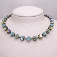 Mariana Swarovski Aqua Blue Opaque Rhinestone 18" Necklace