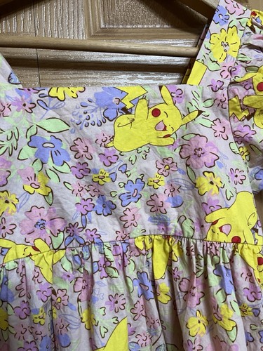 Pokémon Pikachu Girls Pink Short Sleeve Princess Birthday Dress 10/12 - Picture 5 of 7