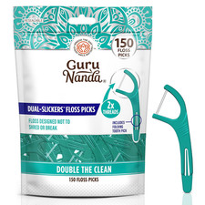 150-Count Dual Slickers Floss Picks   Double Threaded Dyneema, Foldable Toothpic