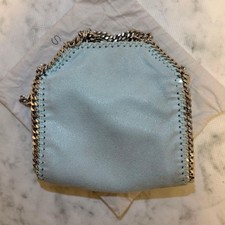 Stella McCartney Falabella Tiny Tote light blue Chain Trim Women's Handbag Auth