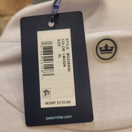 NWT Men Peter Millar CC Stealth Performance Quarter-Zip Lavender Moon #MS25XK60 - Picture 4 of 7