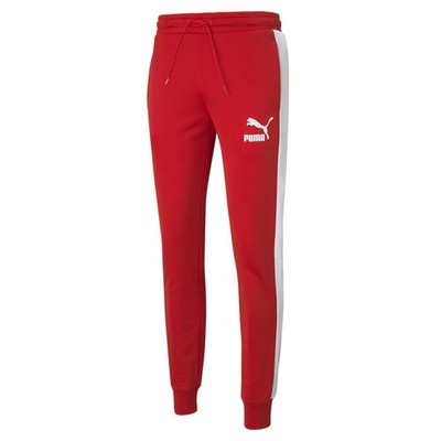PUMA Iconic T7 Track Pants Mens Red Casual Athletic Bottoms 53183911