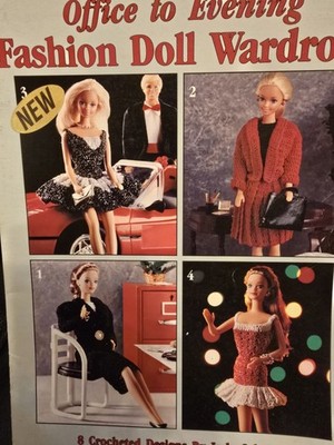 LEISURE ARTS OFFICE TO EVENING FASHION DOLL WARDROBE CROCHET 