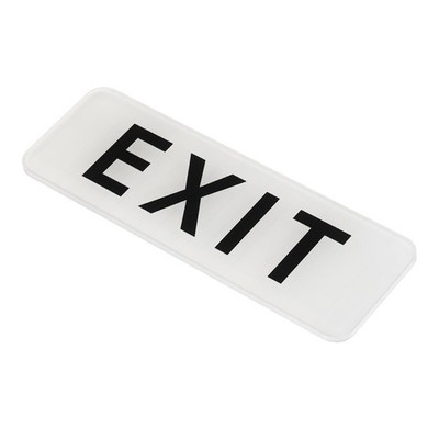 EXIT-Schild, Acryl 9 ''x3'' Selbstklebende Tür Aufkleber Wandmontage Schild, Weiß