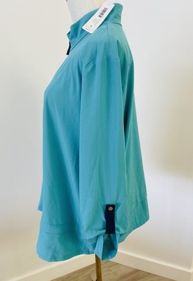NWT Chico s  XL-3 Full Zip Jacket Bliss Balance Faux Layer  Dark Aqua Athleisure