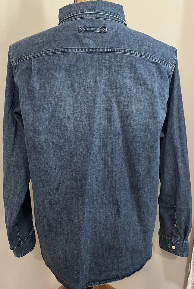 Camisa jeans azul Snap On Duluth Trading Co tamanho 2X - Imagem 3 de 4