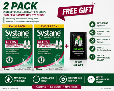 QTY 2 Systane ULTRA High Performance Lubricant Eye Drops Twin Pk 02/27 FREE GIFT