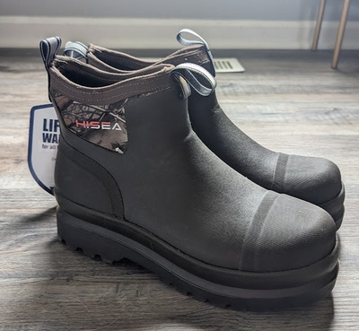 HISEA Men's Chelsea Rain Boots Waterproof Outdoor Mud Garden Work Ankle Boots 9