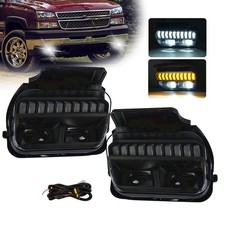 Led Fog Lightsdrl For 2003-06 2007 Chevy Silverado Avalanche Front Bumper Lamps