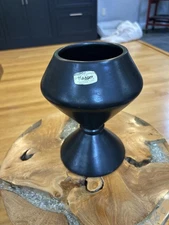 Vintage Haeger Black Ceramic Vase