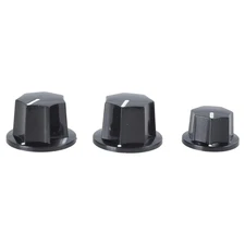 1 Set 3 Plastic Knobs Preamp Control For for JB Effect Black 2 Big 1 S