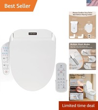 Bidet Toilet Seat Electric Warm Water Wash Heated Seat Dry LED Night Light