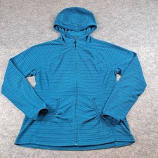 The North Face Jacket Womens Large Blue Full Zip Thermal Fleece Hoodie Outdoors