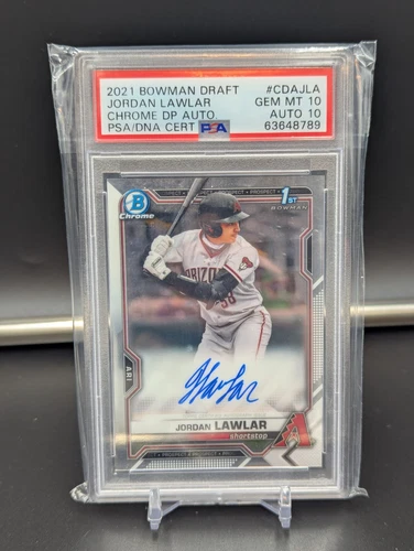 2021 Bowman Draft Jordan Lawlar 1st Chrome Auto PSA 10 AUTO 10 #CDA-JLA