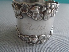 GORHAM STERLING SILVER ~LARGE NAPKIN RING 1 3/4"  LILY POND #B209 ~ MONO 'RALPH'
