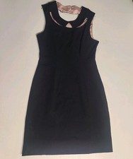 Anthropologie Dress Womens Sz 2 Black Lined Cut Out Neckline Sleeveless