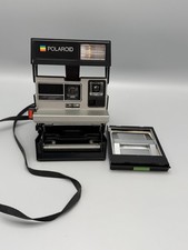 Vintage Polaroid Sun 600 LMS Instant Film Camera Rainbow Stripe Powers On