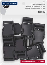 Parachute Buckles 1in Plastic Black