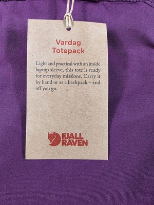 NWT FjallRaven Vardag Totepack Backpack Tote Bag G-1000 20L 