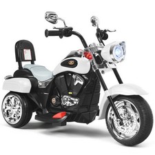 Costway 3 Wheel Kids Ride On Motorcycle 6V Battery Powered Electric Toy White -