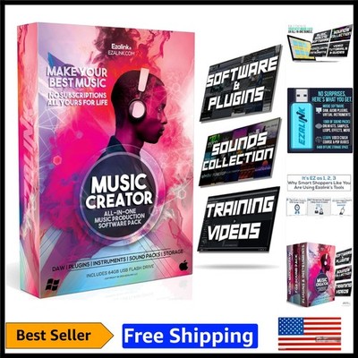 Beginner-Friendly DAW Software & VST Plugins Bundle with Extensive Sound Packs