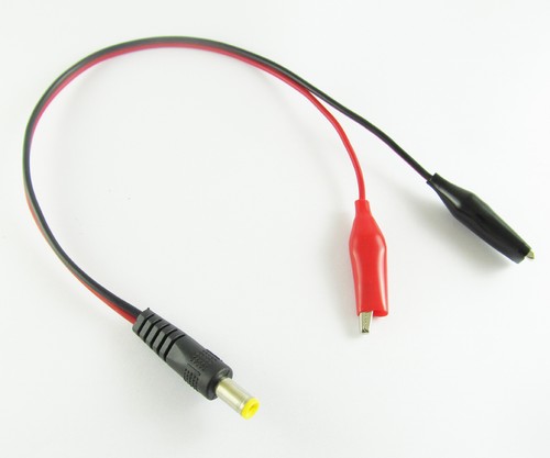 1pc 1FT/30cm Medium Alligator Clip to 2.1x5.5mm 2.1mm DC Male DC Power Cable - Picture 4 of 6