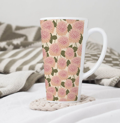 Garden of Pink Dahlias Coffee Tea Latte Mug Cup 17 Oz Ceramic White by Mugzan