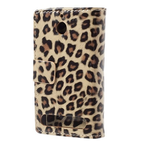 Custodia Per Smartphone Business Case Sony Xperia E1 Stand Book Etui Leopardo - Foto 2 di 3