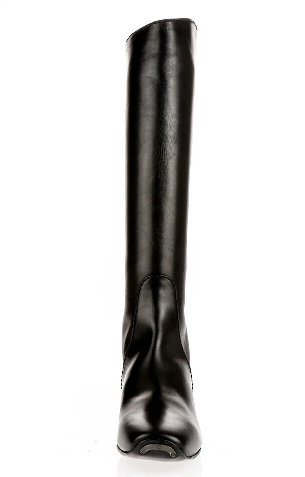 BOTTEGA VENETA black leather tall pull on riding boots size 35.5 $1350 - Image 4 of 4
