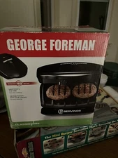 George Foreman, 2 Serving BLACK Grill Classic Plate GR10B New In Original Box
