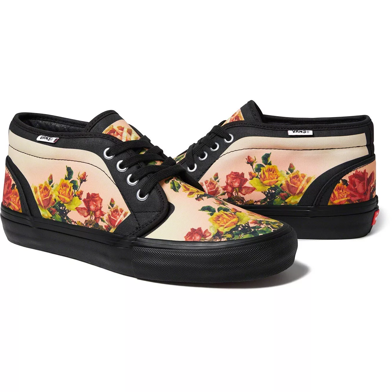 Impression florale pêche Vans Chukka Supreme Jean Paul Gaultier taille : hommes US 9 NEUF DANS SA BOÎTE