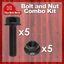 (5) M14-2.0x35 Class 10.9 DIN Hex Flange Bolts & (5) M14-2.0 Flange Lock Nuts