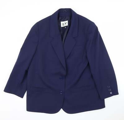EX Damen blau Polyestermischung Anzugjacke Größe 16