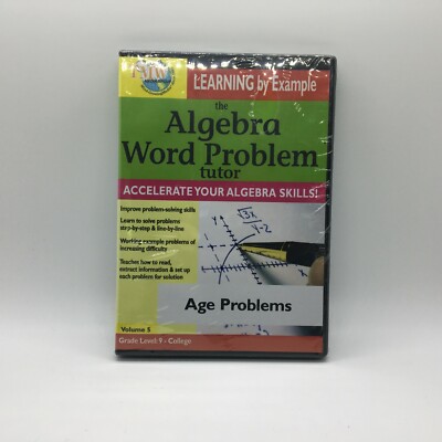 The Algebra Word Problem Tutor: Age Problems Learning By Example Free Ship New
