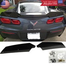 2pc Trunk Wing Spoiler Gurney Flap Wicker Bill For 14-19 Corvette C7 Stingray