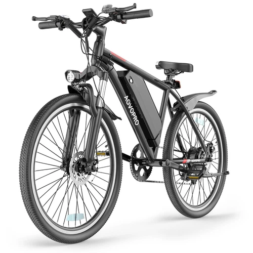 AOVOPRO 26inch Electric Mountain Bike 22MPH Commuting Electric Bicycle Adults