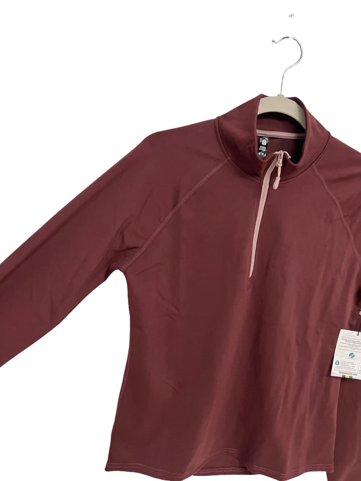 Sierra Designs Womens Long Sleeve Burgundy Red Half Zip Runners Pullover Size XL - Imagem 2 de 4