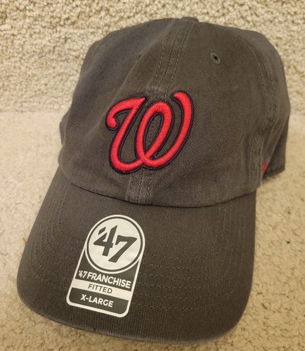 XL - Sombrero de Franquicia Nacionales de Washington MLB '47 Marca Grafito Ajustado Gorra Nuevo con Etiquetas - Imagen 1 de 4